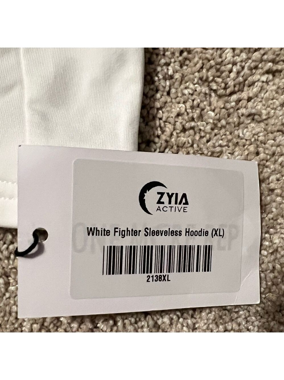 ZYIA Women’s NWT Fighter Sleeveless Hoodie White XL - Picture 7 of 10